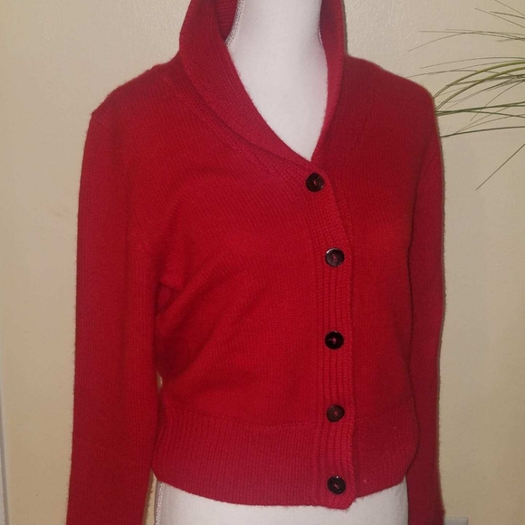 Sundance Sweaters - Sundance cashmere vibrant red cardigan Sz M